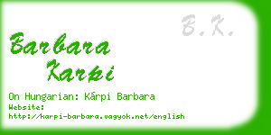 barbara karpi business card